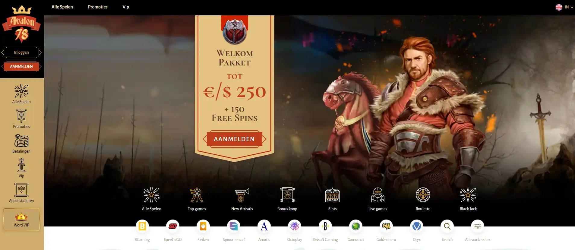 Weergave van de Avalon78 website met zichtbare merkidentiteit